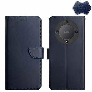 For Honor X9a 5G / Magic5 Lite Genuine Leather Fingerprint-proof Flip Phone Case(Blue)