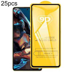 For Xiaomi Poco X5 Pro 25pcs 9D Full Glue Full Screen Tempered Glass Film