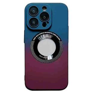 For iPhone 14 Gradient Skin Feel MagSafe Magnetic Phone Case(Dark Blue + Purple)