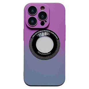 For iPhone 14 Gradient Skin Feel MagSafe Magnetic Phone Case(Purple + Grey)