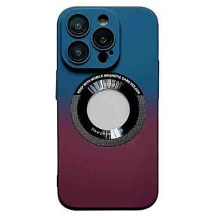 For iPhone 13 Pro Max Gradient Skin Feel MagSafe Magnetic Phone Case(Dark Blue + Purple)