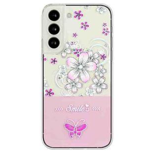 For Samsung Galaxy S23 5G Bronzing Butterfly Flower TPU Phone Case(Cherry Blossoms)