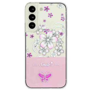 For Samsung Galaxy S23+ 5G Bronzing Butterfly Flower TPU Phone Case(Cherry Blossoms)