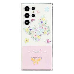 For Samsung Galaxy S23 Ultra 5G Bronzing Butterfly Flower TPU Phone Case(Colorful Butterfly)