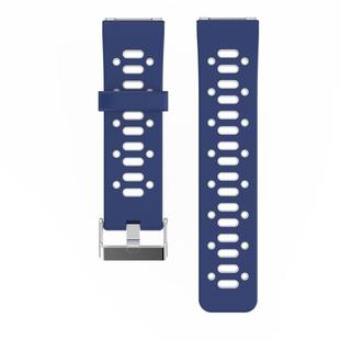 For Fitbit Blaze Two-tone Silicone  Watch Band with Buckle(Dark Blue + White)