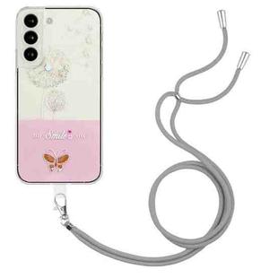 For Samsung Galaxy S23+ 5G Bronzing Butterfly Flower TPU Phone Case with Lanyard(Dandelions)