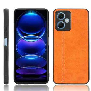 For Xiaomi Poco X5 5G/Redmi Note 12 5G Sewing Cow Pattern Skin PC + PU + TPU Phone Case(Orange)