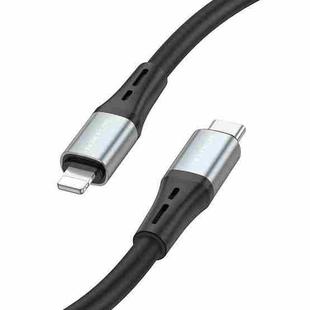 Borofone BX88 Type-C to 8 Pin Solid Silicone Charging Data Cable, Length:1m(Black)