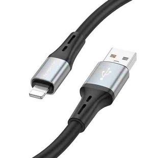 Borofone BX88 USB to 8 Pin Solid Silicone Charging Data Cable, Length:1m(Black)