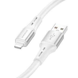 Borofone BX88 USB to 8 Pin Solid Silicone Charging Data Cable, Length:1m(White)