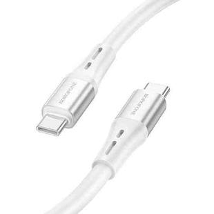 Borofone BX88 Type-C to Type-C Solid Silicone Charging Data Cable, Length:1m(White)