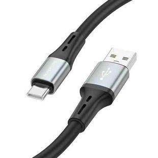 Borofone BX88 USB to Type-C Solid Silicone Charging Data Cable, Length:1m(Black)