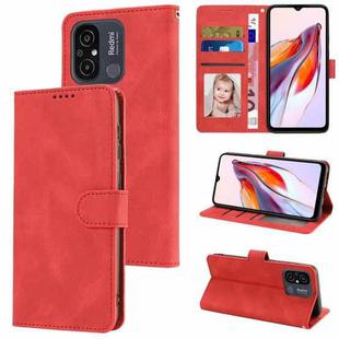 For Xiaomi Redmi 12C / Poco C55 Fantasy Skin-feel Calfskin Texture Leather Phone Case(Red)