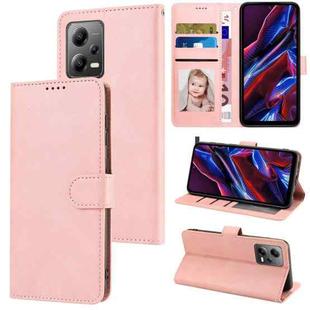 For Xiaomi Redmi Note 12 / Poco X5 Fantasy Skin-feel Calfskin Texture Leather Phone Case(Pink)