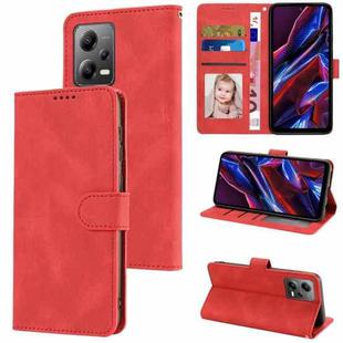 For Xiaomi Redmi Note 12 / Poco X5 Fantasy Skin-feel Calfskin Texture Leather Phone Case(Red)