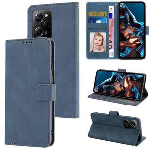Fantasy Skin-feel Calfskin Texture Leather Phone Case for Xiaomi Redmi Note 12 Pro 5G/12 Pro Speed / Poco X5 Pro(Blue)