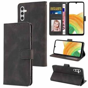 For Samsung Galaxy A24 4G Fantasy Skin-feel Calfskin Texture Leather Phone Case(Black)