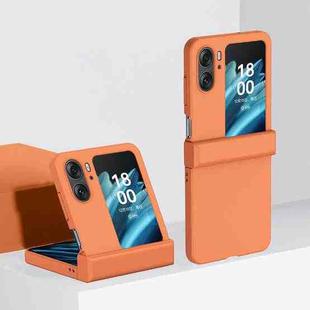 For OPPO Find N2 Flip Three-stage Skin Feel PC Phone Case with Hinge(Orange)