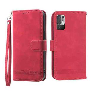 For Xiaomi Redmi Note 10 Dierfeng Dream Line Leather Phone Case(Red)