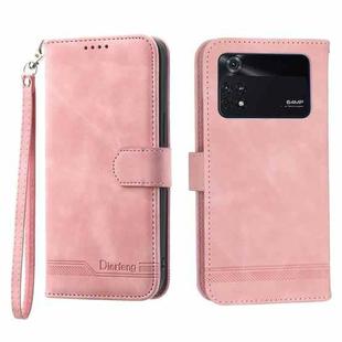 For Xiaomi Poco M4 Pro 4G Dierfeng Dream Line Leather Phone Case(Pink)