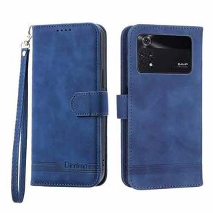 For Xiaomi Poco M4 Pro 4G Dierfeng Dream Line Leather Phone Case(Blue)