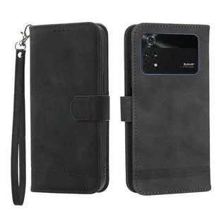 For Xiaomi Poco M4 Pro 4G Dierfeng Dream Line Leather Phone Case(Black)