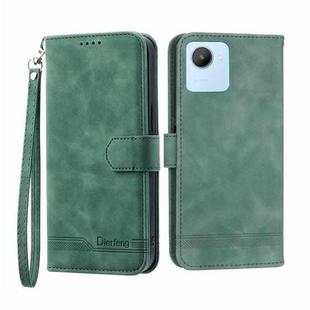 For Realme C30 Dierfeng Dream Line Leather Phone Case(Green)