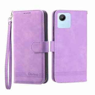 For Realme C30 Dierfeng Dream Line Leather Phone Case(Purple)