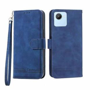 For Realme C30 Dierfeng Dream Line Leather Phone Case(Blue)