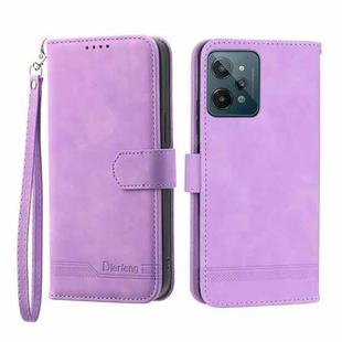 For Realme C31 Dierfeng Dream Line Leather Phone Case(Purple)