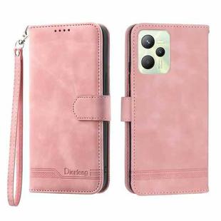 For Realme C35 Dierfeng Dream Line Leather Phone Case(Pink)