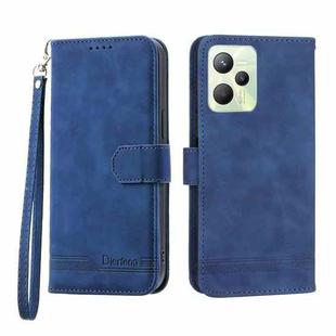 For Realme C35 Dierfeng Dream Line Leather Phone Case(Blue)