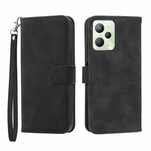 For Realme C35 Dierfeng Dream Line Leather Phone Case(Black)