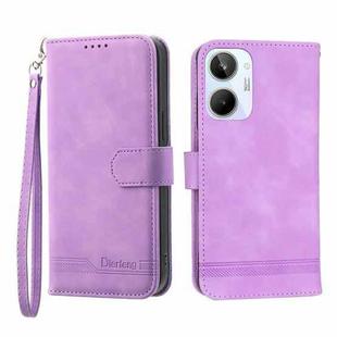 For Realme 10 4G Dierfeng Dream Line Leather Phone Case(Purple)