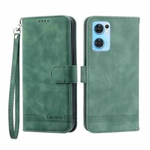 For OPPO Reno7 5G Dierfeng Dream Line Leather Phone Case(Green)