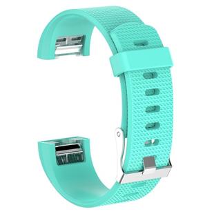For Fitbit Charge 2 Common Texture Silicone  Watch Band with Buckle, Size:S(Lake Blue)