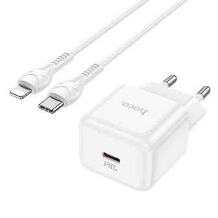 hoco N32 PD 30W Single Port USB-C/Type-C Charger with USB-C/Type-C to 8 Pin Cable Set, EU Plug(White)
