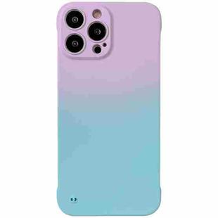 For iPhone 14 Frameless Skin Feel Gradient Phone Case(Light Purple + Light Blue)