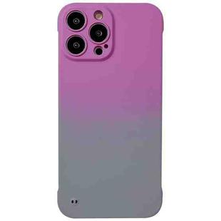 For iPhone 12 Pro Max Frameless Skin Feel Gradient Phone Case(Dark Purple + Grey)
