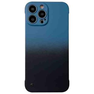 For iPhone 12 Frameless Skin Feel Gradient Phone Case(Blue + Black)