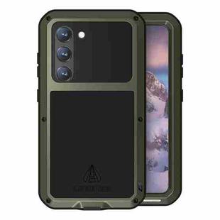 For Samsung Galaxy S23 5G LOVE MEI Metal Shockproof Life Waterproof Dustproof Phone Case(Army Green)