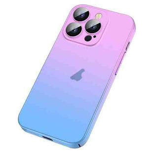 For iPhone 14 Pro Max Skin Feel Frosted Gradient Phone Case(Pink Blue)