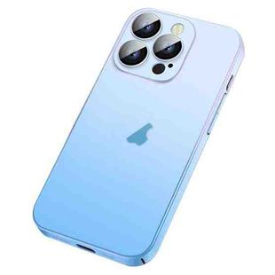 For iPhone 14 Skin Feel Frosted Gradient Phone Case(Blue)