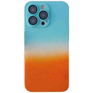 For iPhone 14 Pro Skin Feel Gradient Phone Case(Blue + Orange)