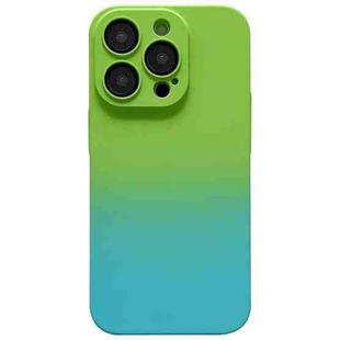 For iPhone 13 Pro Max Skin Feel Gradient Phone Case(Green + Blue)