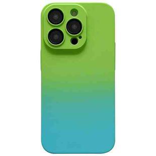 For iPhone 13 Skin Feel Gradient Phone Case(Green + Blue)