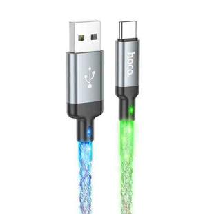 hoco U112 3A USB to USB-C/Type-C Luminous Data Cable, Length: 1m(Grey)