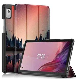 For Lenovo Tab M9 TB-310FU 3-folding Coloured Drawing Leather Smart Tablet Case(Sunset)