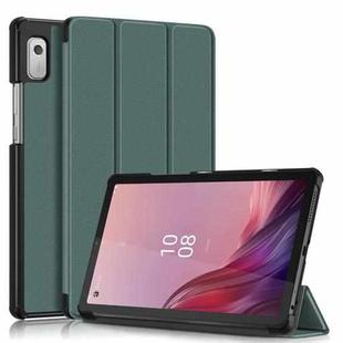 For Lenovo Tab M9 TB-310FU 3-folding Leather Smart Tablet Case(Green)