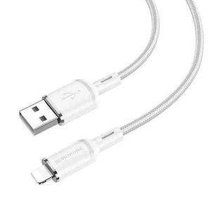 Borofone BX90 USB to 8 Pin Cyber 2.4A Charging Data Cable, Length:1m(White)